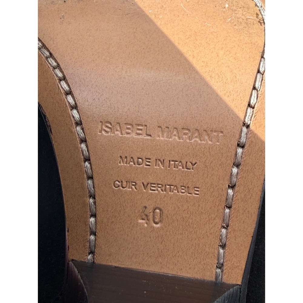 Isabel Marant Lamsy Black Suede Cap Toe Cone Boots Size 40 fits 39 9 fits 8.5 US - Picture 11 of 16